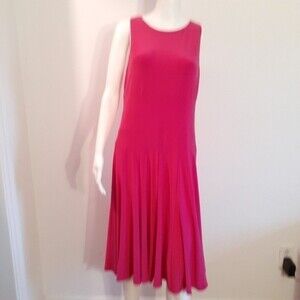 ralph lauren dress hot pink knit m l summer career cocktail special occasion